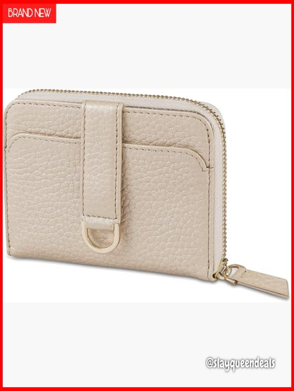 Leather RFID Blocking Slim Wallet with Zipper Coin Pocket for Women